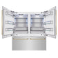 ZLINE Autograph 72" 39.6 cu. ft. French Door Built-In Bottom Freezer Refrigerator with Water Dispensers and Ice Makers in Stainless Steel with Polished Gold Accents, RBITZ-304-72G