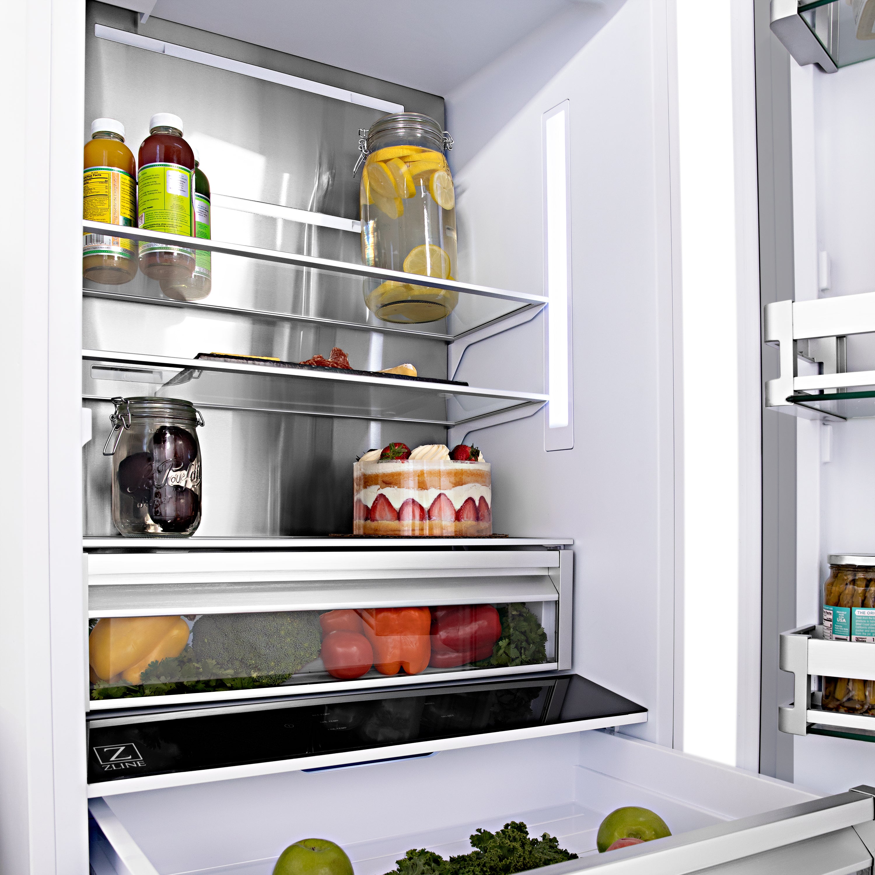 ZLINE 60 In. Built-In Refrigerator in White Matte | Water