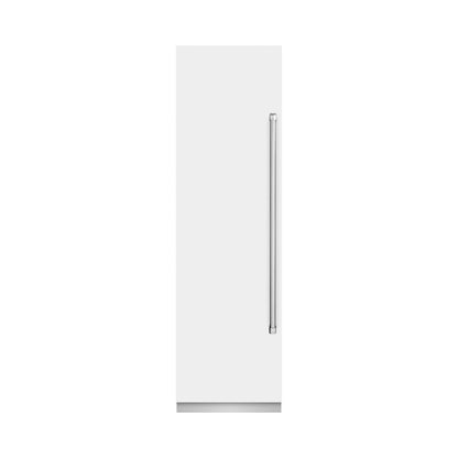ZLINE 24" 12.4 cu. ft. Column Freezer in White Matte with Graphite Gray Interior, RCFV-WM-24