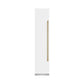 ZLINE Autograph 18" 8.6 cu. ft. Left Hinge Column Freezer in White Matte with Graphite Gray Interior and Champagne Bronze Accents, RCFVLZ-WM-18-CB
