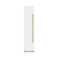 ZLINE Autograph 18" 8.6 cu. ft. Left Hinge Column Freezer in White Matte with Graphite Gray Interior and Polished Gold Accents, RCFVLZ-WM-18-G