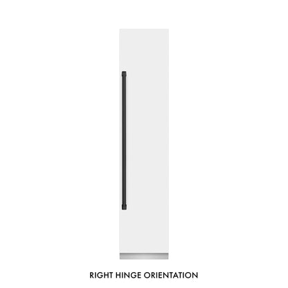 ZLINE Autograph 18" 8.6 cu. ft. Right Hinge Column Freezer in White Matte with Graphite Gray Interior and Matte Black Accents, RCFVRZ-WM-18-MB