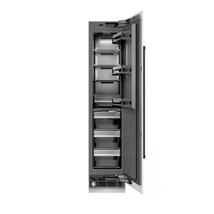 ZLINE Autograph 18" 8.6 cu. ft. Right Hinge Column Freezer in White Matte with Graphite Gray Interior and Matte Black Accents, RCFVRZ-WM-18-MB