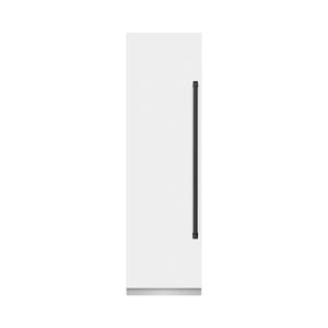 ZLINE Autograph 24" 12.4 cu. ft. Column Freezer in White Matte with Graphite Gray Interior and Matte Black Accents, RCFVZ-WM-24-MB