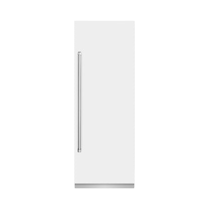 ZLINE 30" 16.7 cu. ft. Column Refrigerator in White Matte with Graphite Gray Interior, RCRV-WM-30