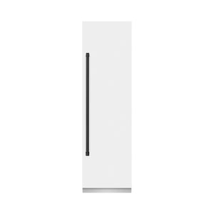 ZLINE Autograph 24" 12.5 cu. ft. Column Refrigerator in White Matte with Graphite Gray Interior and Matte Black Accents, RCRVZ-WM-24-MB
