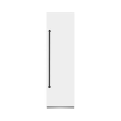 ZLINE Autograph 24" 12.5 cu. ft. Column Refrigerator in White Matte with Graphite Gray Interior and Matte Black Accents, RCRVZ-WM-24-MB