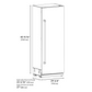 ZLINE Autograph 30" 16.7 cu. ft. Column Refrigerator in White Matte with Graphite Gray Interior and Champagne Bronze Accents, RCRVZ-WM-30-CB