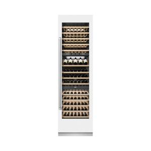 ZLINE 24" 12.4 cu. ft. Triple Zone 100 Bottle Column Wine Cooler in White Matte, RCWV-WM-24