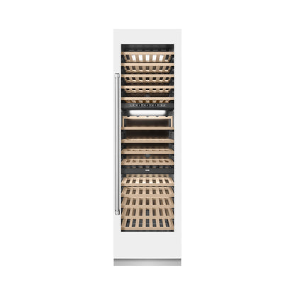 ZLINE 24" 12.4 cu. ft. Triple Zone 100 Bottle Column Wine Cooler in White Matte, RCWV-WM-24