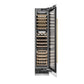 ZLINE Autograph 18" 9.0 cu. ft. Triple Zone 68 Bottle Right Hinge Column Wine Cooler in White Matte with Polished Gold Accents, RCWVRZ-WM-18-G