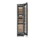ZLINE Autograph 18" 9.0 cu. ft. Triple Zone 68 Bottle Right Hinge Column Wine Cooler in White Matte with Polished Gold Accents, RCWVRZ-WM-18-G