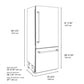 ZLINE Autograph 36" 19.8 cu. ft. Built-In Bottom Freezer Refrigerator with Water Dispenser and Ice Maker in White Matte with Graphite Gray Interior and Champagne Bronze Accents, GRBITZ-WM-36-CB