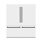 ZLINE Autograph 72" 39.6 cu. ft. French Door Built-In Bottom Freezer Refrigerator with Water Dispensers and Ice Makers in White Matte with Graphite Gray Interior and Matte Black Accents, GRBITZ-WM-72-MB