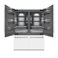 ZLINE 60" 32.2 cu. ft. French Door Built-In Refrigerator with Water Dispenser and Ice Maker in White Matte with Graphite Gray Interior, GRBIV-WM-60