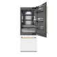 ZLINE Autograph Edition 30" 16.1 cu. ft. Built-In Bottom Freezer Refrigerator with Water Dispenser and Ice Maker in White Matte with Graphite Gray Interior and Polished Gold Accents, GRBIVZ-WM-30-G