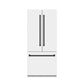 ZLINE Autograph 36" 19.6 cu. ft. French Door Built-In Bottom Freezer Refrigerator with Water Dispenser and Ice Maker in White Matte with Graphite Gray Interior and Matte Black Accents, GRBIVZ-WM-36-MB