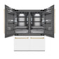ZLINE Autograph Edition 60" 32.2 cu. ft. French Door Built-In Refrigerator with Water Dispenser and Ice Maker in White Matte with Graphite Gray Interior and Champagne Bronze Accents, GRBIVZ-WM-60-CB