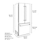 ZLINE 36 In. 19.6 cu. ft. Built-In French Door Refrigerator with Internal Water and Ice Dispenser in White Matte with Gold Accents, RBIVZ-WM-36-G