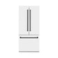 ZLINE 36 In. 19.6 cu. ft. Built-In French Door Refrigerator with Internal Water and Ice Dispenser in White Matte with Black Accents, RBIVZ-WM-36-MB