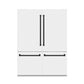 ZLINE 60 In. 32.2 cu. ft. Built-In Refrigerator with Internal Water and Ice Dispenser in White Matte with Matte Black Accents, RBIVZ-WM-60-MB