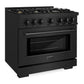ZLINE 36" 5.2 cu. ft. Select Gas Range in Black Stainless Steel with 6 Brass Burners, HGRB-BR-36