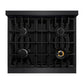 ZLINE 30" 4.2 cu. ft. Classic Dual Fuel Range with 4 Burners in Black Stainless Steel, CDRB-30