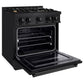 ZLINE 30" 4.2 cu. ft. Classic Gas Range in Black Stainless Steel with 4 Brass Burners, CGRB-BR-30