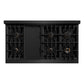 ZLINE Autograph Edition 48 Inch Porcelain Rangetop with 7 Gas Burners in Black Stainless Steel and Gold Accents, RTBZ-48-G
