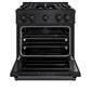 ZLINE 30" 4.2 cu. ft. Classic Dual Fuel Range with 4 Burner DuoPro™ Cooktop and Convection Oven in Black Stainless Steel, PCDRB-30