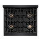 ZLINE 30" 4.2 cu. ft. Classic Dual Fuel Range with 4 Burner DuoPro™ Cooktop and Convection Oven in Black Stainless Steel, PCDRB-30