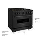 ZLINE 36" 5.2 cu. ft. Classic Dual Fuel Range with 6 Burner DuoPro™ Cooktop and Convection Oven in Black Stainless Steel, PCDRB-36