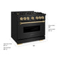 ZLINE Autograph 36" 5.2 cu. ft. Classic Dual Range with 6 Burner DuoPro™ Cooktop and Oven in Black Stainless and Champagne Bronze Accents, PCDRBZ-36-CB