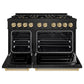 ZLINE Autograph 48" 6.7 cu. ft. Classic Dual Fuel Range with 8 Burner DuoPro™ Cooktop and Dual Ovens in Black and Champagne Bronze Accents, PCDRBZ-48-CB