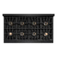 ZLINE Autograph 48" 6.7 cu. ft. Classic Dual Fuel Range with 8 Burner DuoPro™ Cooktop and Dual Ovens in Black and Champagne Bronze Accents, PCDRBZ-48-CB