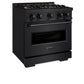 ZLINE 30" 4.2 cu. ft. Classic Gas Range with 4 Burner DuoPro™ Cooktop and Convection Gas Oven in Black Stainless Steel, PCGRB-30