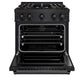 ZLINE 30" 4.2 cu. ft. Classic Gas Range with 4 Burner DuoPro™ Cooktop and Convection Gas Oven in Black Stainless Steel, PCGRB-30