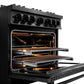 ZLINE 36" 5.2 cu. ft. Classic Gas Range with 6 Burner DuoPro™ Cooktop in Black Stainless Steel, PCGRB-36