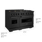 ZLINE 48" 6.7 cu. ft. Classic Gas Range with 8 Burner DuoPro™ Cooktop and Dual Ovens in Black Stainless Steel, PCGRB-48