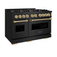 ZLINE Autograph Edition 48" Classic Dual Fuel Range with 8 Burner DuoPro™ Cooktop with Bronze Accents, PCGRBZ-48-CB