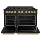 ZLINE Autograph Edition 48" Classic Dual Fuel Range with 8 Burner DuoPro™ Cooktop with Bronze Accents, PCGRBZ-48-CB
