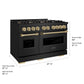 ZLINE Autograph Edition 48" Classic Dual Fuel Range with 8 Burner DuoPro™ Cooktop with Bronze Accents, PCGRBZ-48-CB