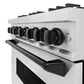 ZLINE Autograph 36" 5.2 cu. ft. Classic Dual Fuel Range with 6 Burners in DuraSnow® Stainless Steel with Matte Black Accents, CDRSZ-36-MB