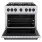 ZLINE Autograph 36" 5.2 cu. ft. Classic Dual Fuel Range with 6 Burners in DuraSnow® Stainless Steel with Matte Black Accents, CDRSZ-36-MB