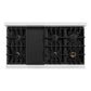 ZLINE Autograph 48" 6.7 cu. ft. Classic Double Oven Dual Fuel Range with 8 Burners in DuraSnow® Stainless Steel and Matte Black Accents, CDRSZ-48-MB
