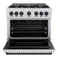ZLINE Autograph 36" 5.2 cu. ft. Classic Dual Fuel Range with 6 Burners in DuraSnow® Stainless Steel with White Matte Door and Matte Black Accents, CDRSZ-WM-36-MB
