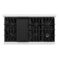 ZLINE Autograph 48" 6.7 cu. ft. Classic Double Oven Dual Fuel Range with 8 Burners in DuraSnow® Stainless Steel with White Matte Doors and Matte Black Accents, CDRSZ-WM-48-MB