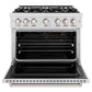 ZLINE 36" 5.2 cu. ft. Classic Gas Range with 6 Burners in DuraSnow® Stainless Steel, CGRS-36
