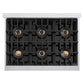 ZLINE 36" Classic Gas Rangetop with 6 Burner DuoPro™ Cooktop in Satin Stainless Steel, PCRTS-36