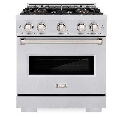 ZLINE 30" 4.2 cu. ft. Classic Dual Fuel Range with 4 Burner DuoPro™ Cooktop and Convection Oven in Satin Stainless Steel, PCDRS-30